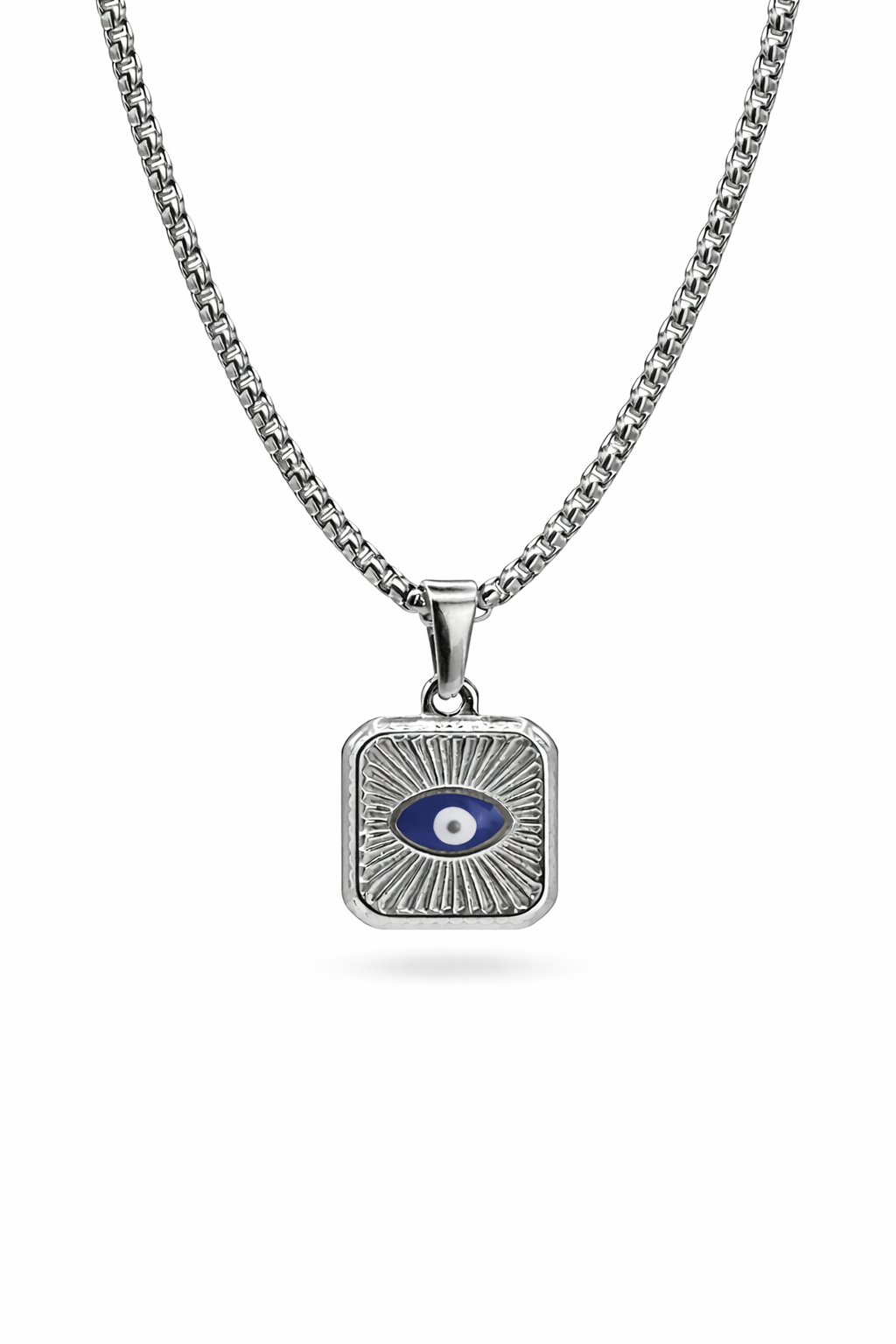 EVIL EYE ROLO CHAIN SILVER