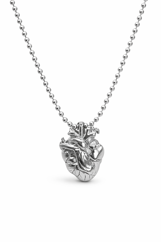 ANATOMICAL HEART CHAIN SILVER