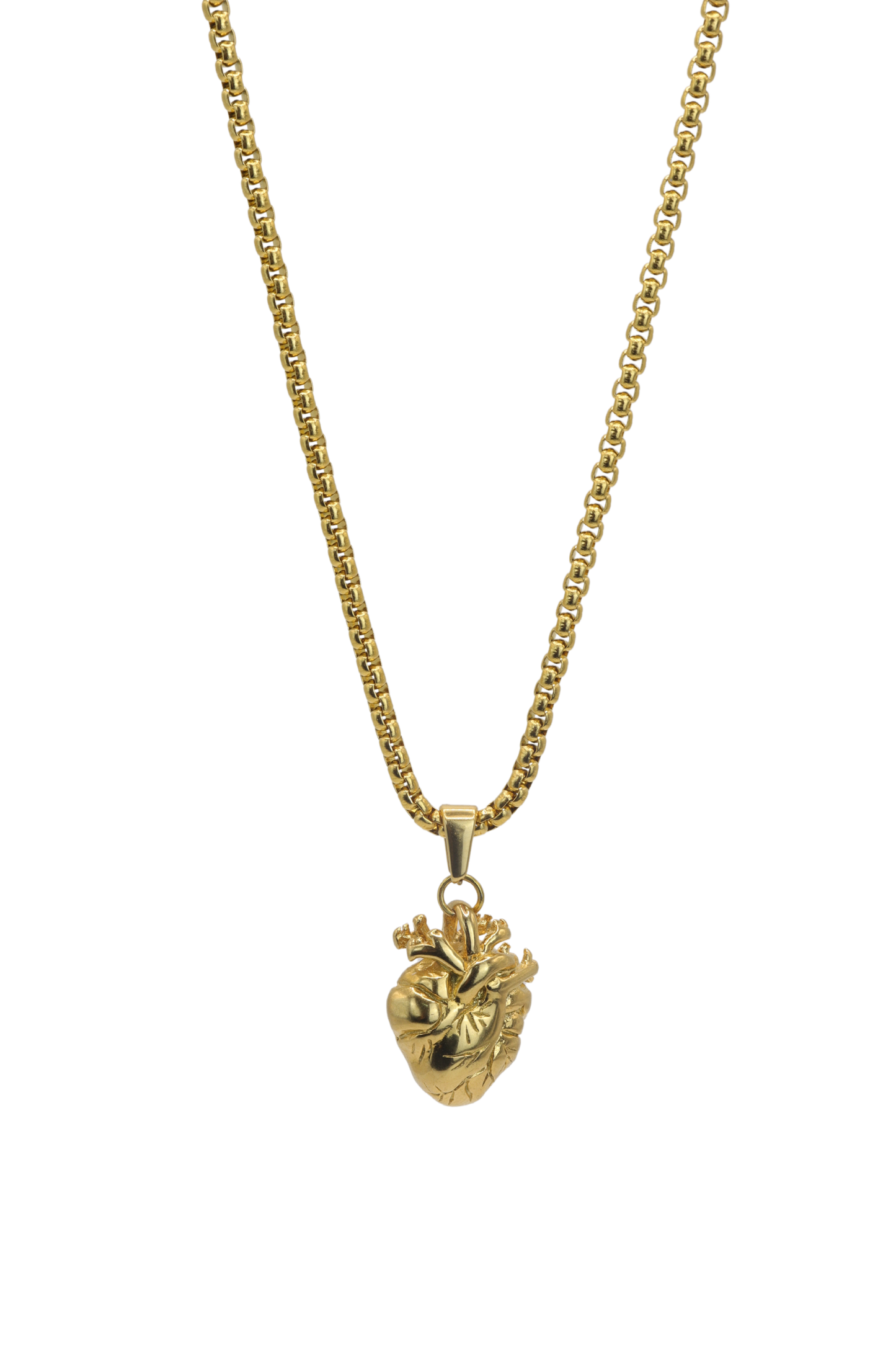 ANATOMICAL HEART CHAIN GOLD