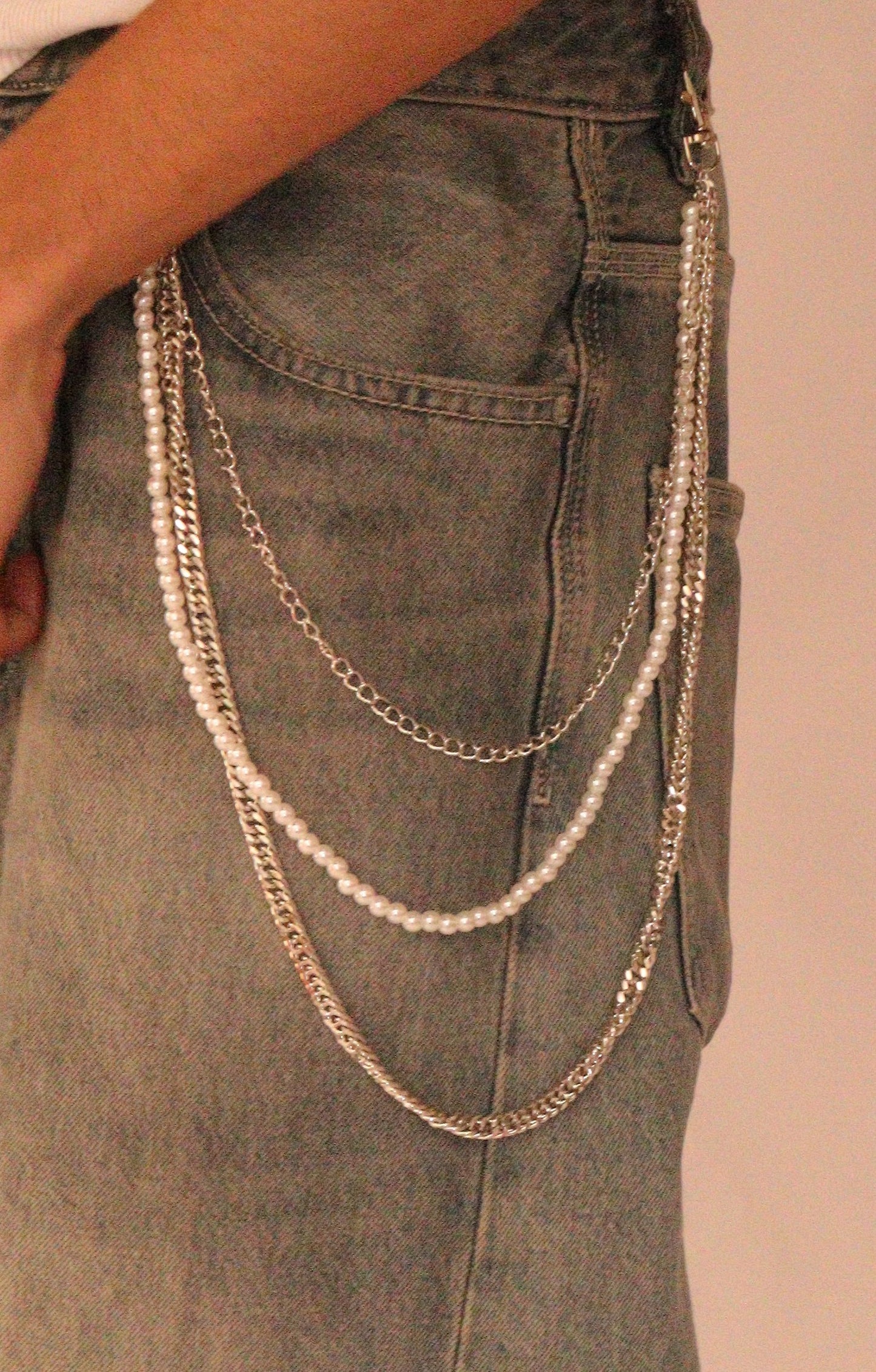 Wallet Chain Triple Pearl