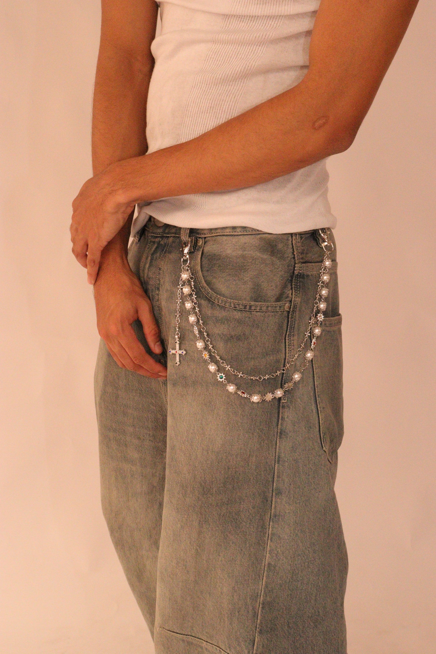Wallet Chain Cross Pearl